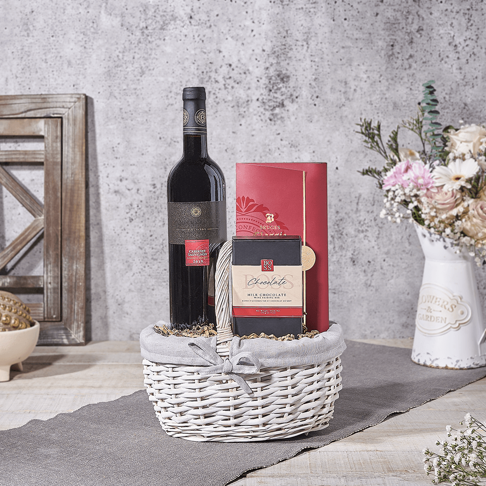 The Kosher Wine & Chocolates Gift Set, wine gift, wine, kosher gift, kosher, Canada delivery