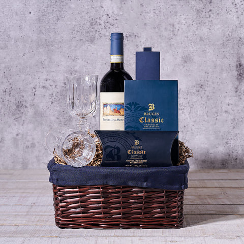 The Royal George Wine Basket, wine gift, wine, gourmet gift, gourmet, chocolate gift, chocolate