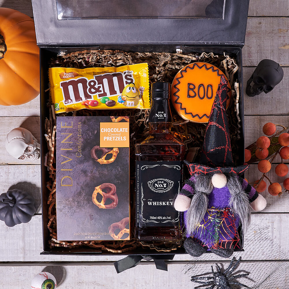 Wicked Halloween Whiskey &amp; Chocolate Treat Box, halloween gift, halloween, gourmet gift, gourmet, liquor gift, liquor