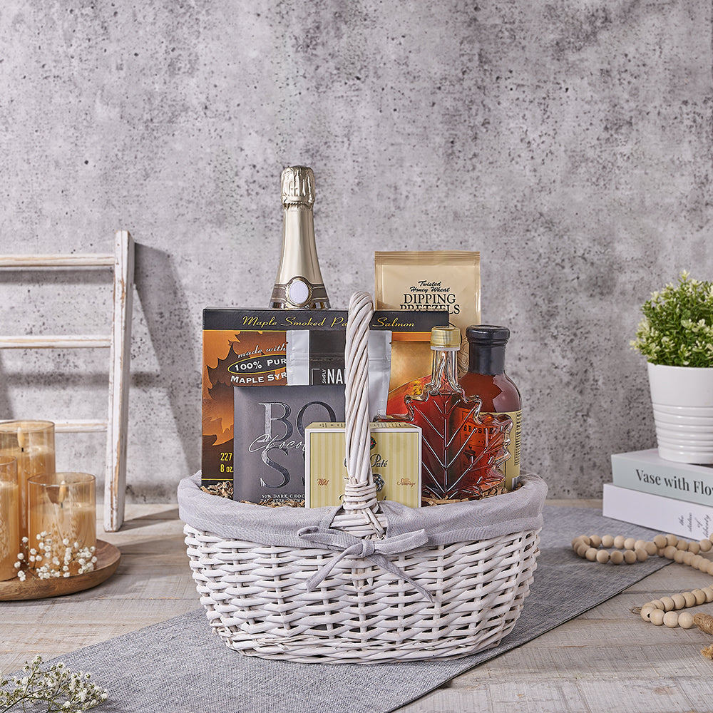 East Coast Champagne & Seafood Assortment Basket, champagne gift, champagne, sparkling wine gift, sparkling wine, chocolate gift, chocolate, Canada delivery