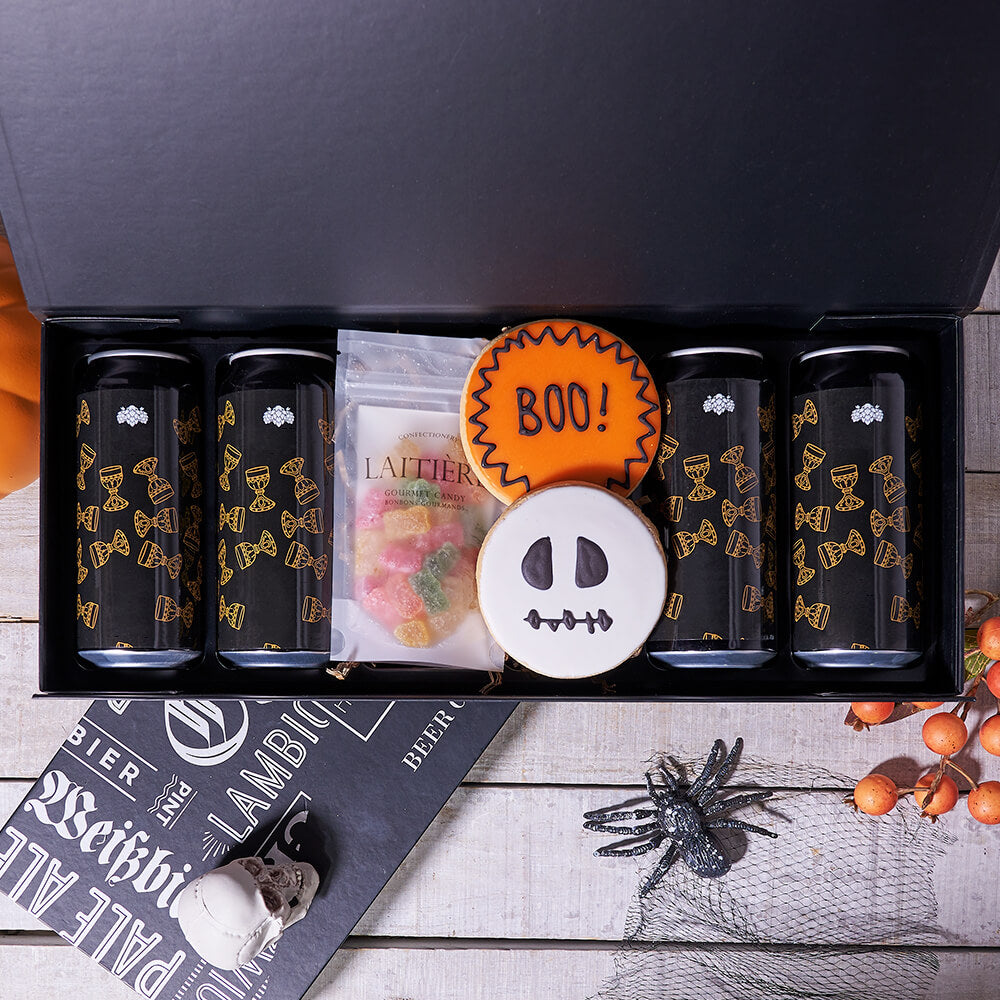 Spooky Boo Beer Cookie Box, beer gift, beer, craft beer gift, craft beer, cookie gift, cookie, candy gift, candy, Halloween gift, Halloween