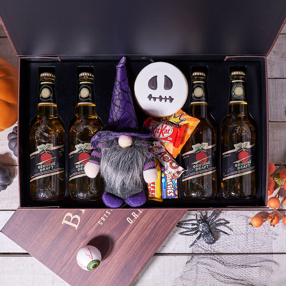 Halloween Hoppy Treats & Skull Cookie Box, beer gift, beer, gourmet gift, gourmet, candy gift, candy, Halloween gift, Halloween