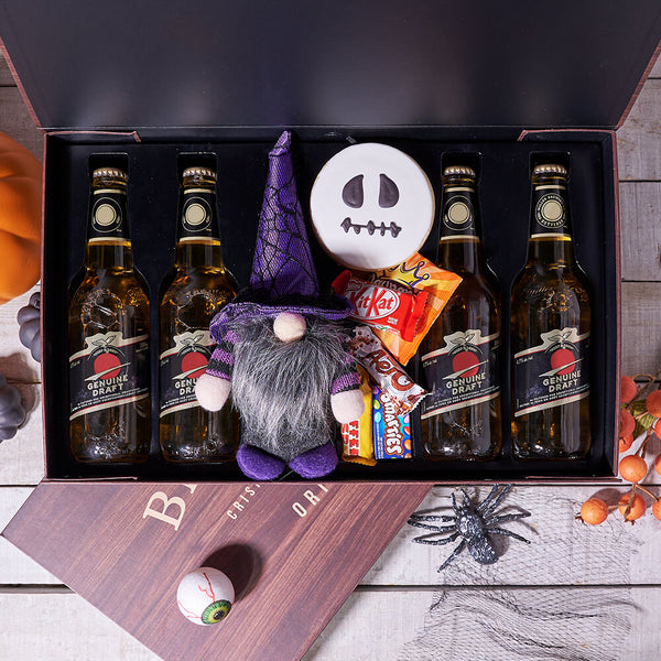 Halloween Hoppy Treats & Skull Cookie Box, beer gift, beer, gourmet gift, gourmet, candy gift, candy, Halloween gift, Halloween
