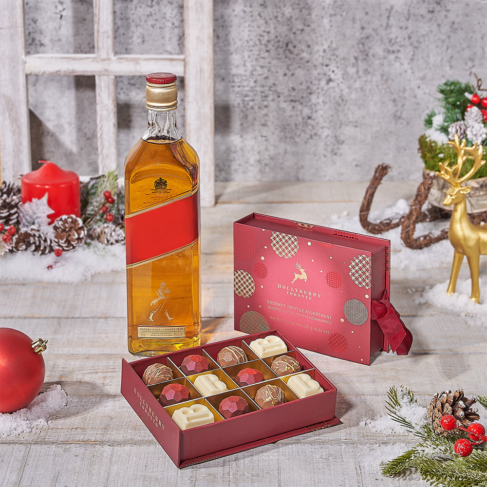 Whisky &amp; Chocolate Gift Set, liquor gift, liquor, chocolate gift, chocolate, christmas gift, christmas, holiday gift, holiday, Canada delivery