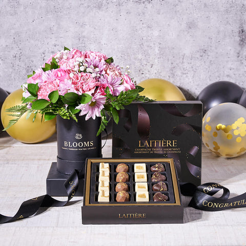 “You’re The Best” Graduation Flower Gift Set, chocolate gift, chocolate, flower gift, flowers, graduation gift, graduation