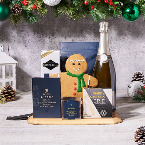 A Perfect Holiday Gift Set With Champagne, christmas gift, christmas, holiday gift, holiday, gourmet gift, gourmet, champagne gift, champagne, sparkling wine gift, sparkling wine, chocolate gift, chocolate