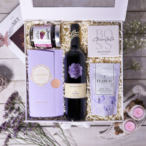Mom's Special Things Gift Basket, mother's day gift, mother's day, tea gift, wine gift