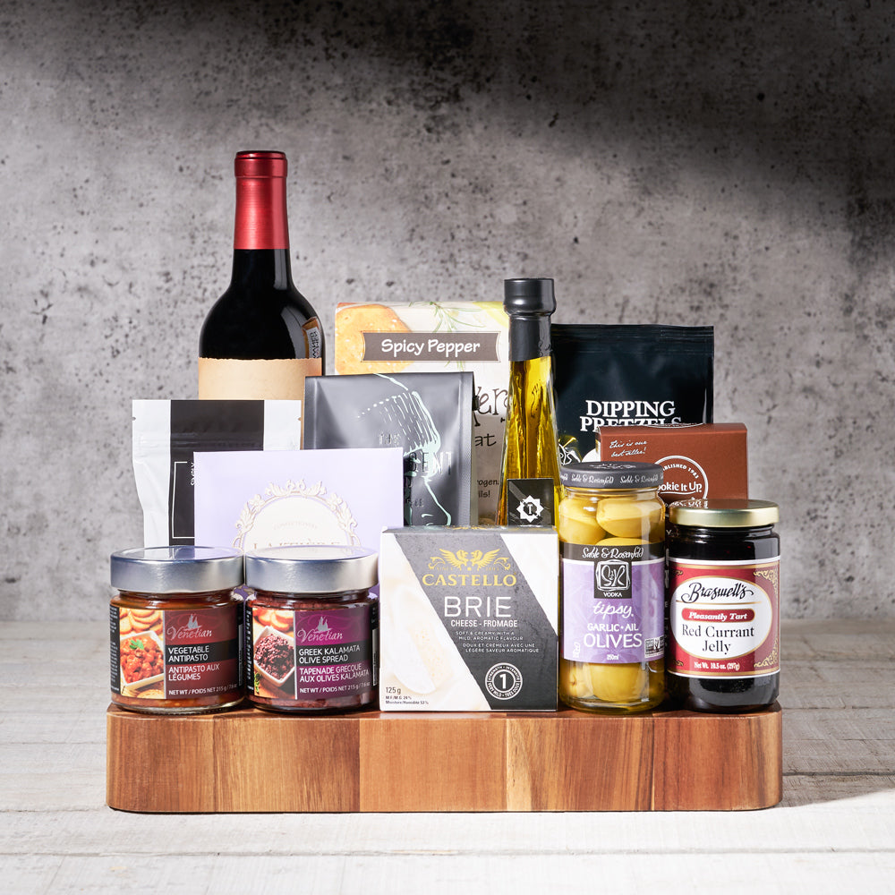 The Branston Savoury Table Gift Basket, Wine Gift Baskets, Gourmet Gift Baskets, Canada Delivery