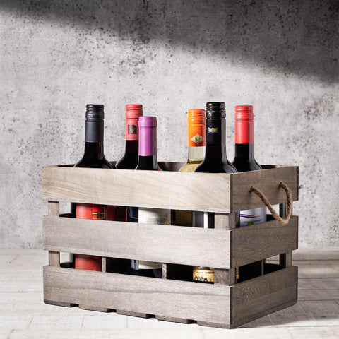 Hazelton’s Six Wine Crate with House Wine, Wine Gift Baskets, Canada Delivery