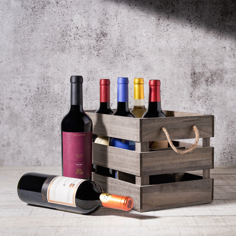 Hazelton’s Six Wine Crate with Premium Wine, Wine Gift Baskets, Canada Delivery