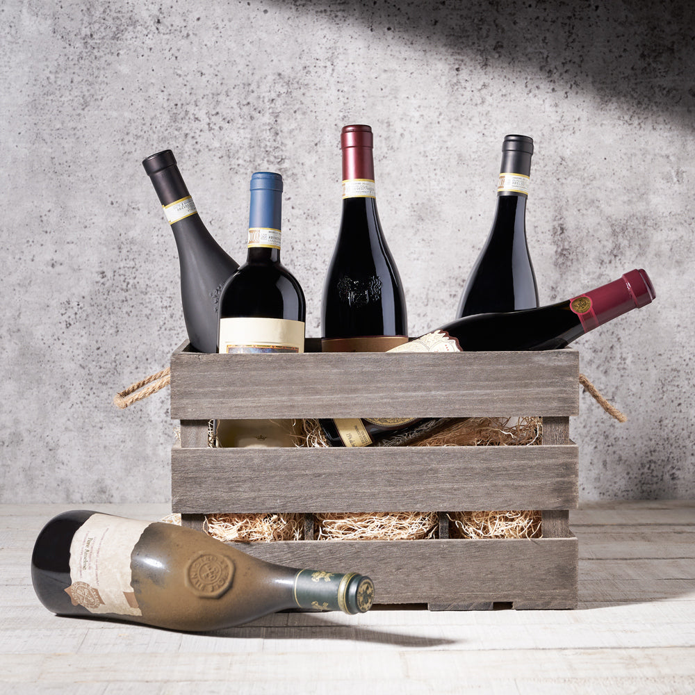 Hazelton’s Six Wine Crate with Premium Vintage Wine, Wine Gift Crate, Premium Vintage Wine, Wine Crate, Canada Delivery