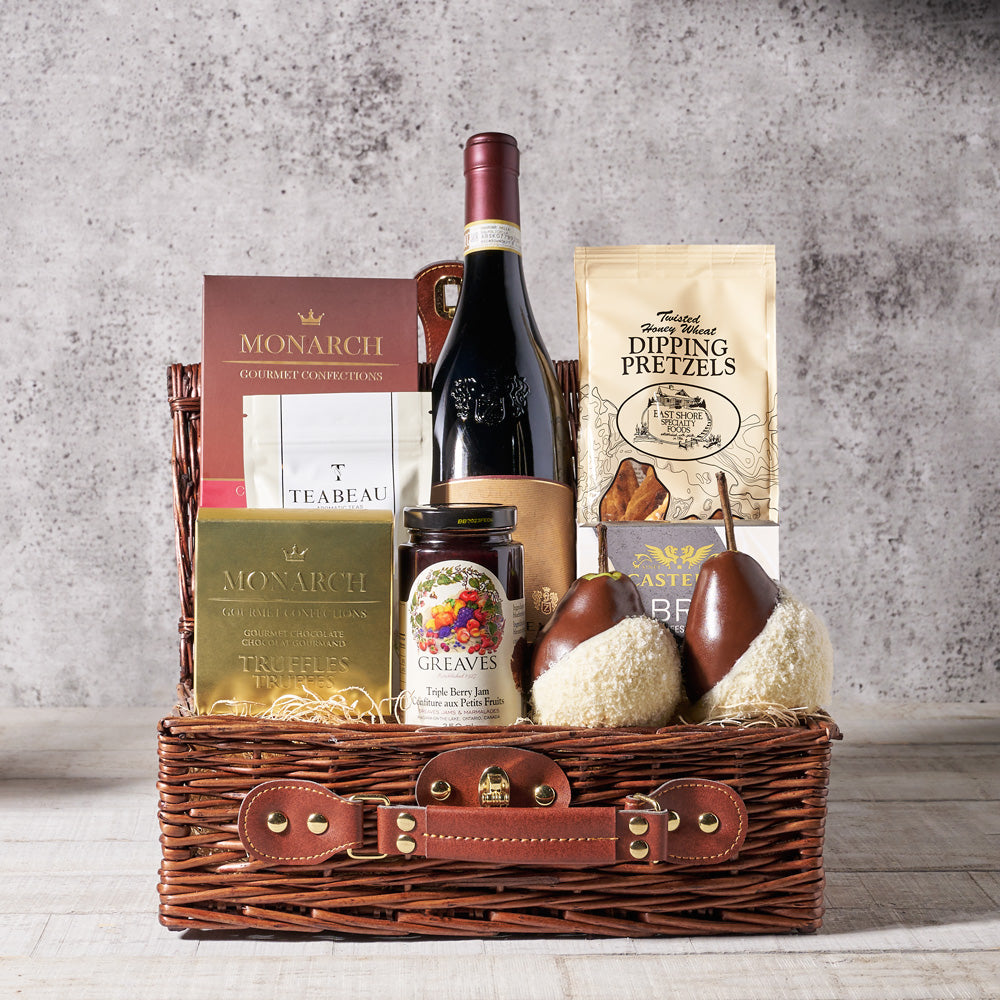 The Distinctive Chocolate Pear Gift Basket, Gourmet Gift Baskets, Wine Gift Baskets, Canada Delivery