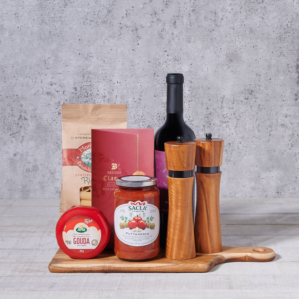 The Paris Bistro Pasta & Wine Gift Board, wine gift, wine, gourmet gourmet, pasta gift, pasta