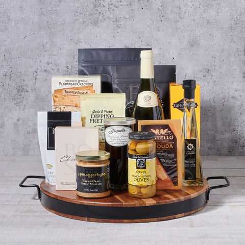 Delectable Wine Gift Basket, gift baskets, wine gift baskets, gourmet gift baskets, wine & cheese gift baskets