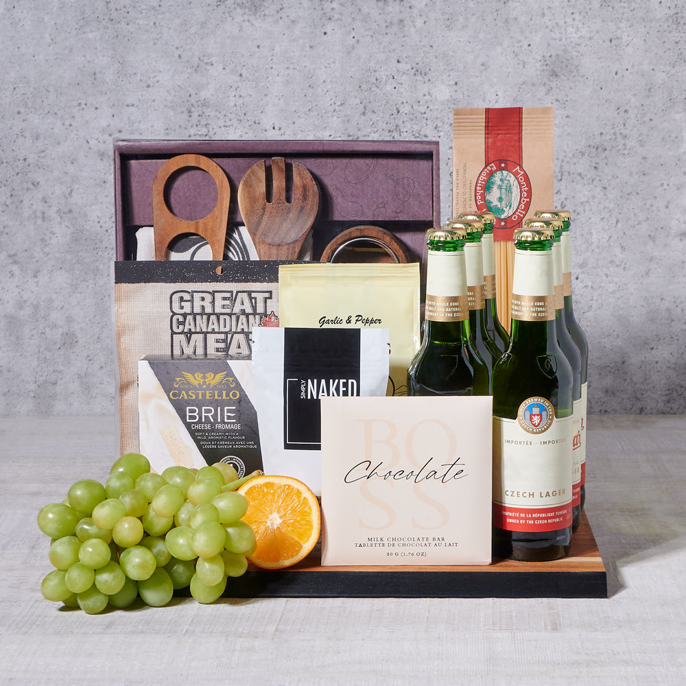 The Artisan Lager Snack Board, beer gift, beer, gourmet gift, gourmet, pasta gift, pasta, 