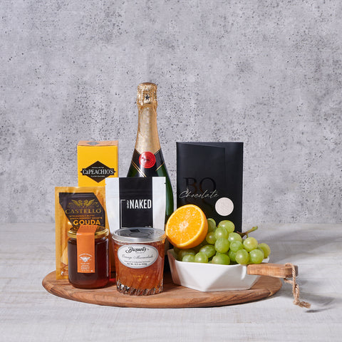 The Essence of Cuisine & Champagne, gourmet gift, gourmet, sparkling wine gift, sparkling wine, champagne gift, champagne, fruit gift, fruit