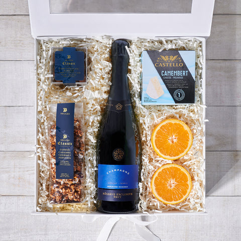 Gourmet & Champagne Temptations, gourmet gift, gourmet, sparkling wine, sparkling wine gift, fruit gift, fruit, cheese gift, cheese