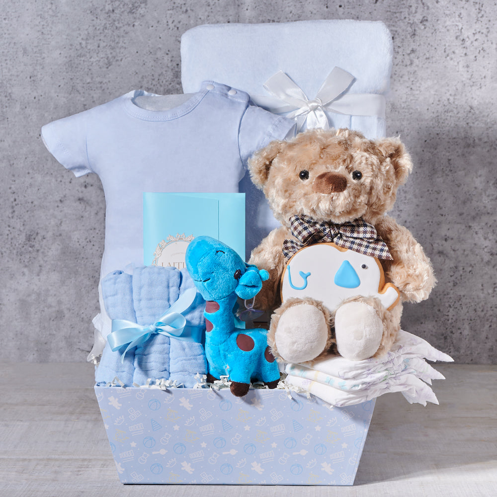 Plushies For a Baby Boy Gift Basket, baby gift, baby, new baby gift, new baby, baby boy gift, baby boy, 