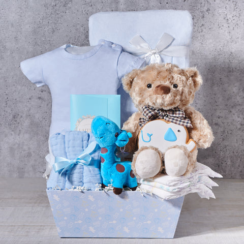 Plushies For a Baby Boy Gift Basket, baby gift, baby, new baby gift, new baby, baby boy gift, baby boy, 