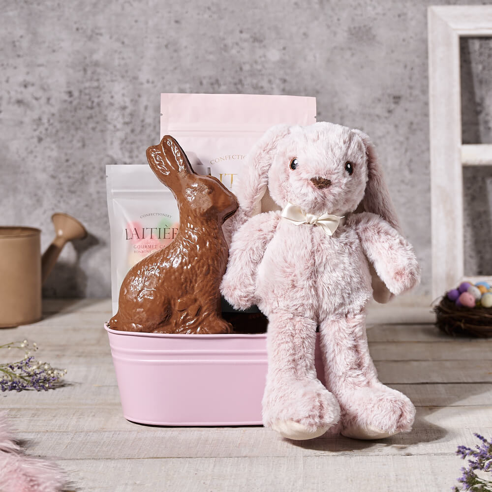 Baby Bunny Easter Sweets Basket, easter gift, easter, chocolate gift, chocolate, gourmet gift, gourmet, plush gift, plush
