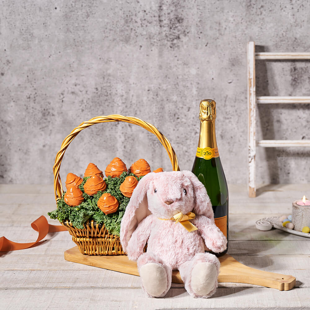 Champagne &amp; Chocolate Strawberries Basket, easter gift, easter, chocolate covered strawberry gift, chocolate covered strawberry, champagne gift, champagne, sparkling wine gift, sparkling wine, gourmet gift, gourmet