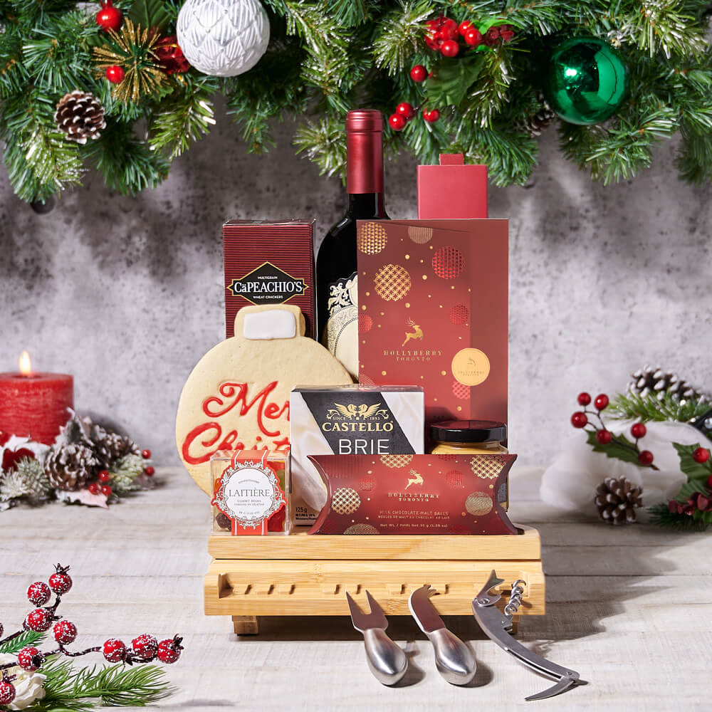 Christmas Chocolates & Wine Gift Set, christmas gift, christmas, holiday gift, holiday, gourmet gift, gourmet, wine gift, wine, chocolate gift, chocolate
