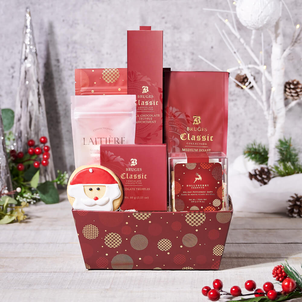 Christmas Chocolate Truffle &amp; Coffee Gift Basket, coffee gift, coffee, Christmas gift, Christmas, holiday gift, holiday, gourmet gift, gourmet