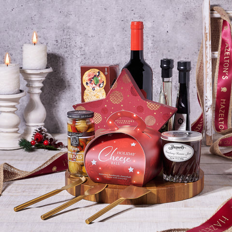 Christmas Muskoka Wine & Cheese Board, Wine Gift Baskets, Gourmet Gift Baskets, Cheese Gift Baskets, Chocolate, Cheeseball, Jam, Wine, Crackers, Xmas Gifts, Canada Delivery