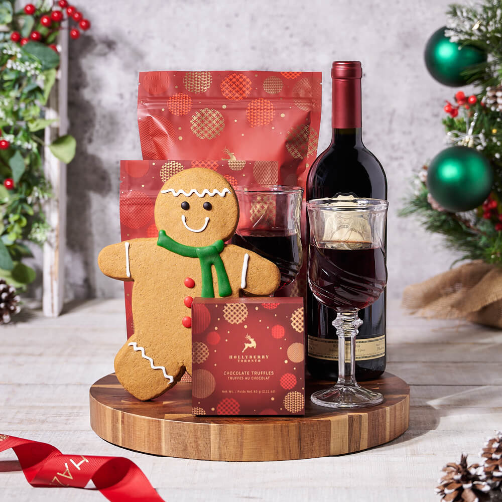 Christmas Wine &amp; Confection Board, christmas gift, christmas, wine gift, wine, holiday gift, holiday, cookie gift, cookie