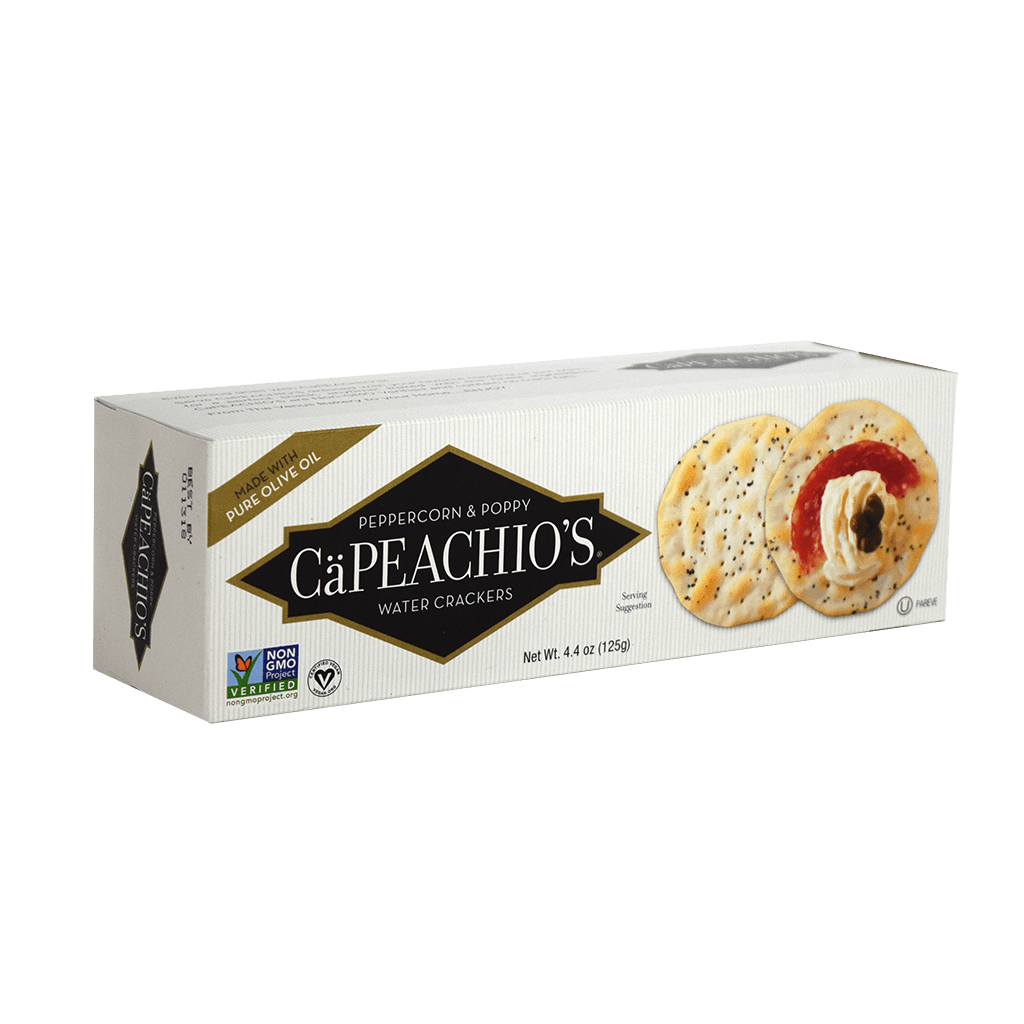 CaPeachio's Peppercorn & Poppy Water Crackers