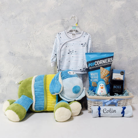 UNISEX INFANT GIFT BASKET, baby gift basket, welcome home baby gifts, new parent gifts