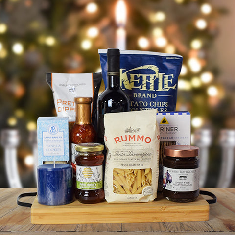 Hanukkah Kosher Wine & Pasta Basket, wine gift baskets, gourmet gift baskets