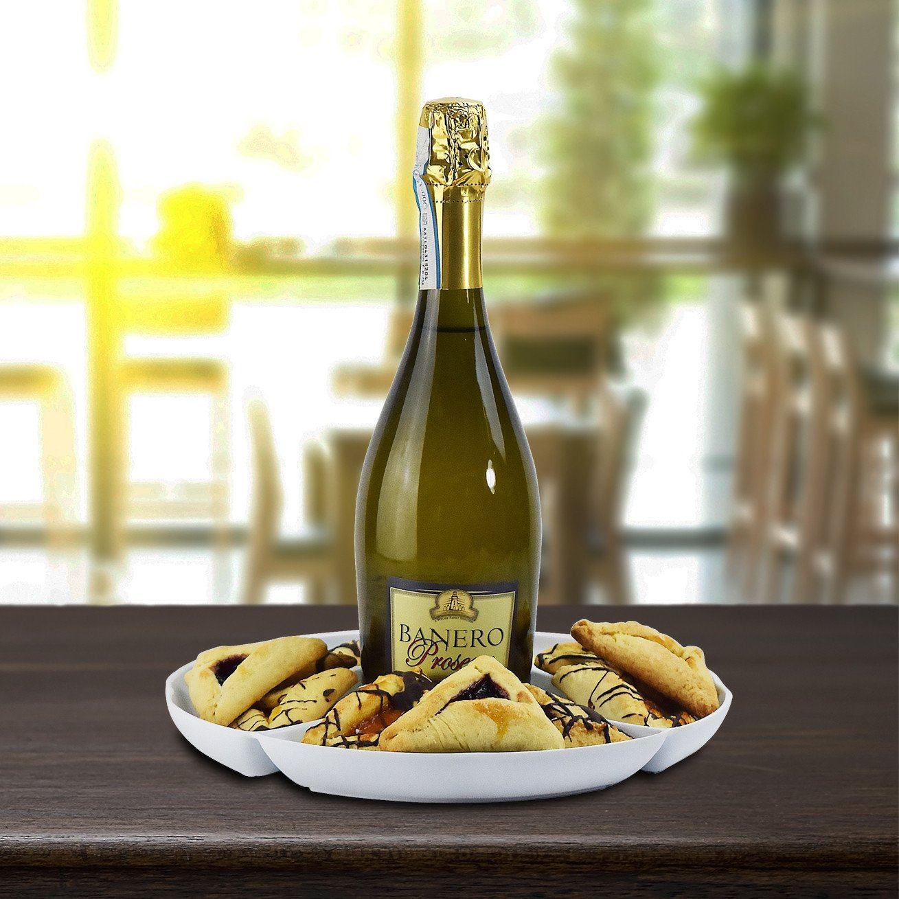 Hamantaschen Cookies & Champagne Purim Gift Basket