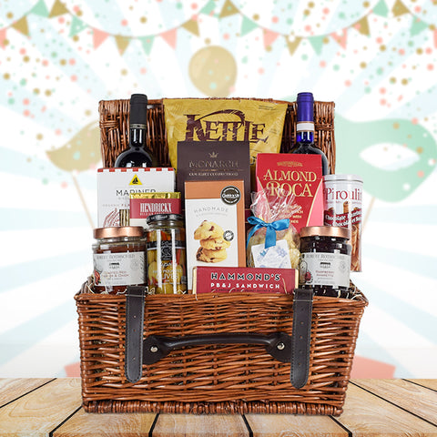 Festive Purim Wine Gift Basket, wine gift baskets, kosher gift baskets, gourmet gift baskets, gift baskets, Jewish holiday gift baskets, Purim gift baskets, Shabbat gift baskets, Passover gift baskets