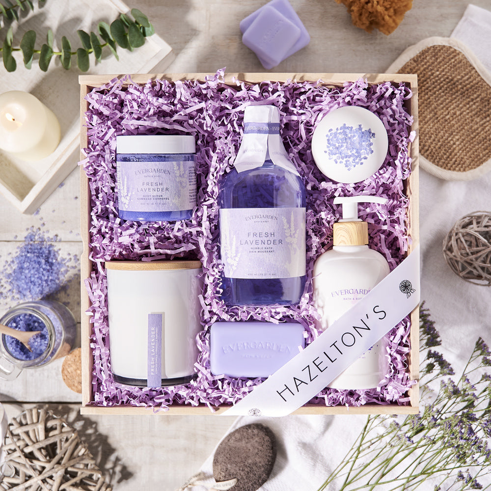 gift crate,  spa gift crate,  mother's day,  skincare,  lavender,  bath and body,  spa, spa gift crate delivery, delivery spa gift crate, bath and body crate canada, canada bath and body crate, toronto