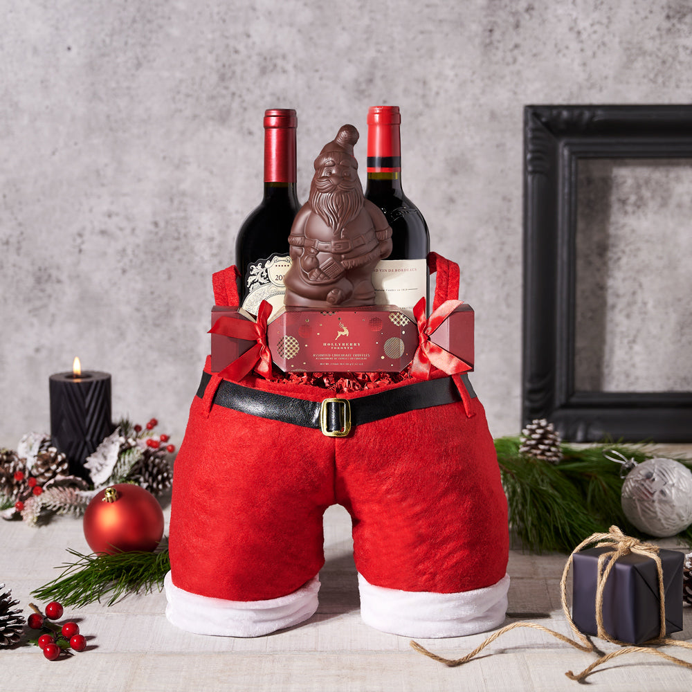 The Santa’s Workshop Wine &amp; Chocolate Gift, Christmas gift baskets, wine gift baskets, chocolate gift baskets