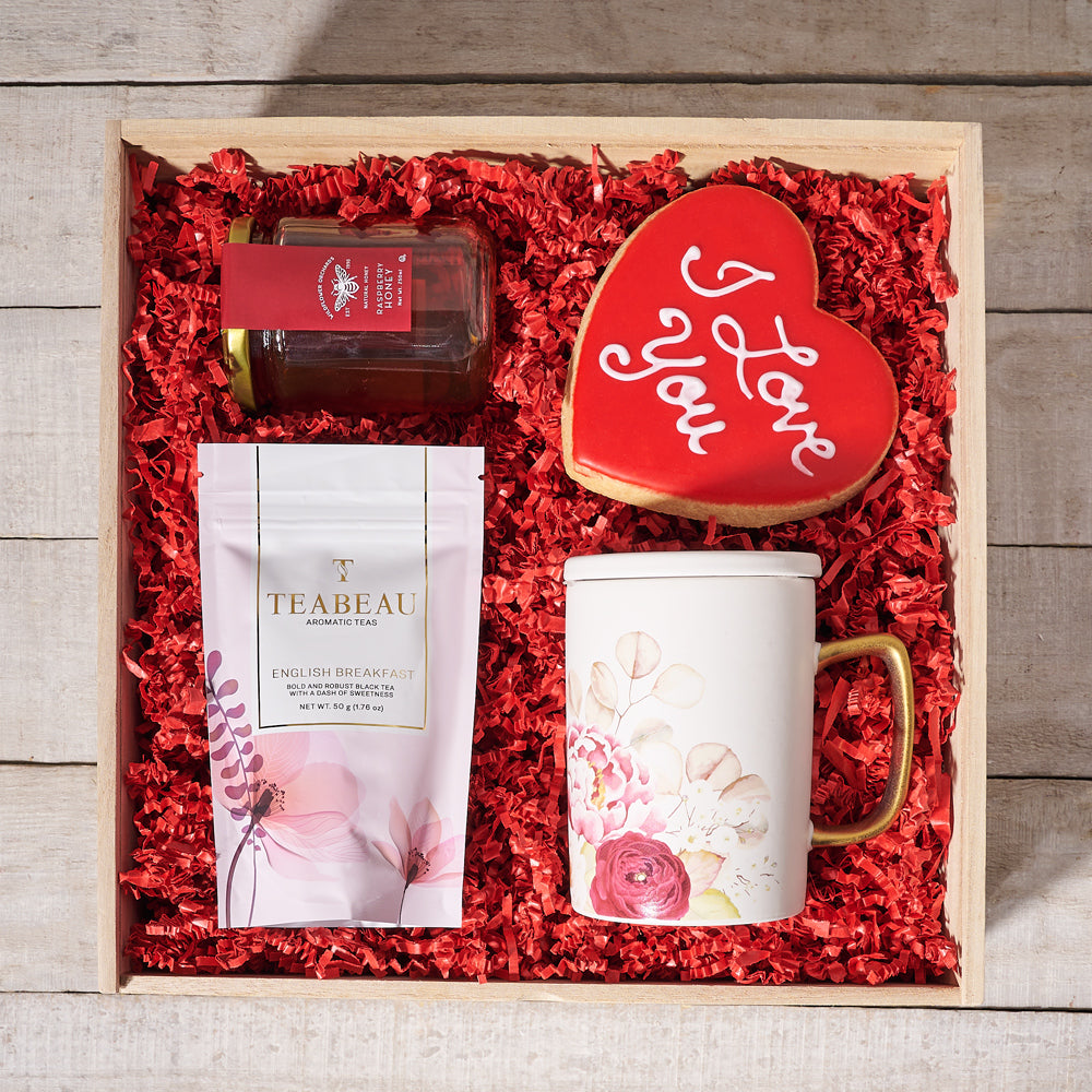 Valentine’s Day Tea For You Gift Set, Valentine's Day gifts, cookie gifts