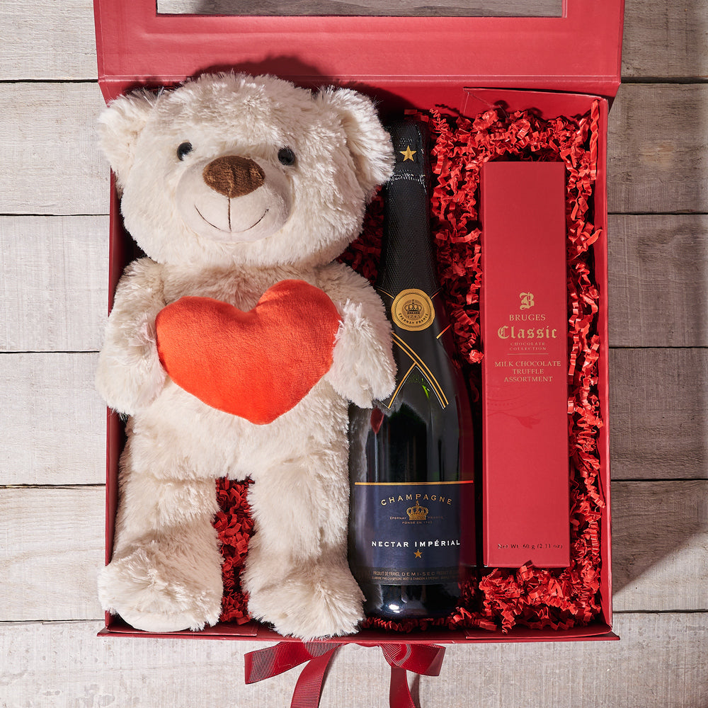 Simply Amorous Gift Box, Valentine's Day gifts, plush gifts, wine gifts