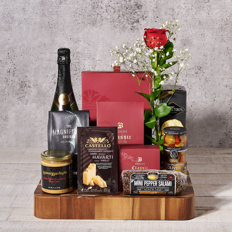 A Treat For My Valentine, With Champagne, Valentine's Day gifts, sparkling wine gifts, chocolate