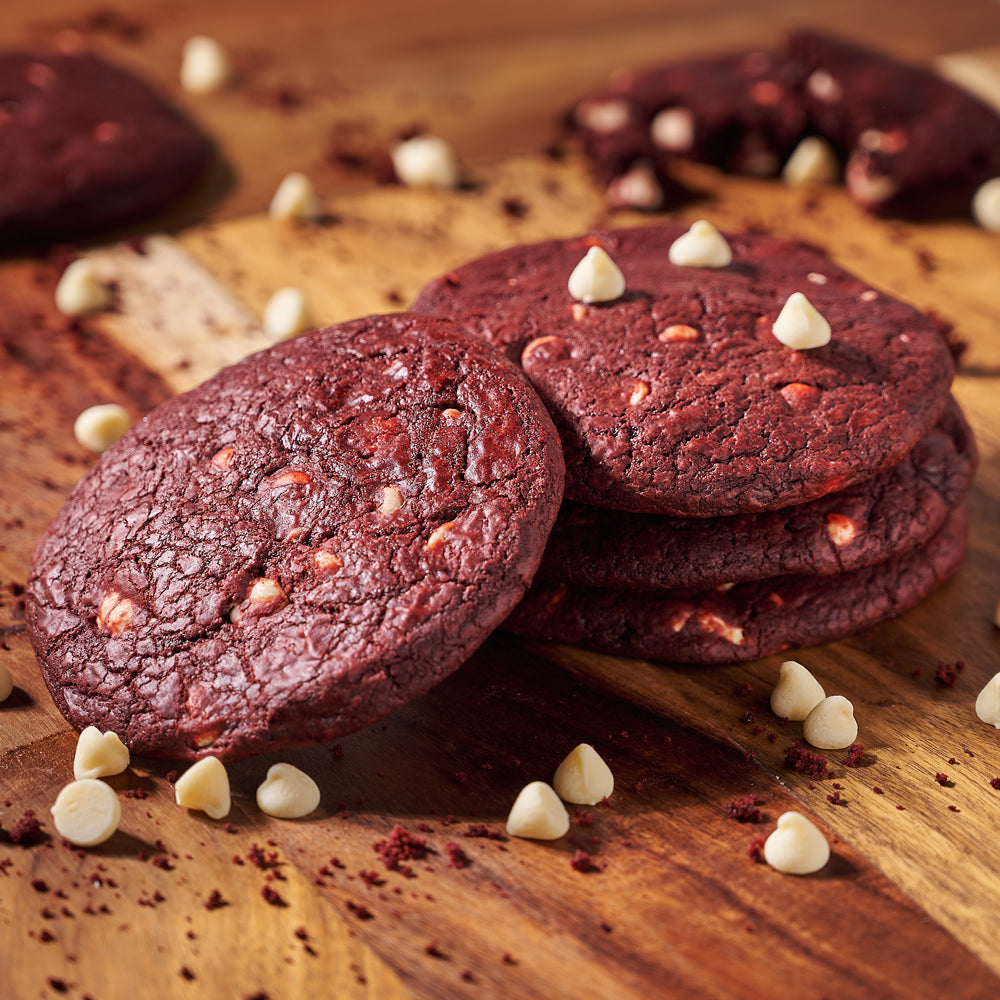 Red Velvet & White Chocolate Chip Cookies, Valentine's Day gifts, sweet gifts