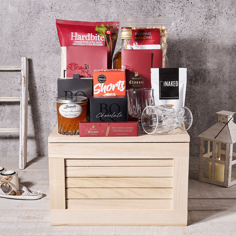 Liquor & Snacking Crate, Valentine's Day gifts, chocolate gifts, liquor gifts