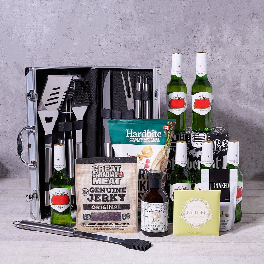 Grillin’ Good Times Craft Beer & Snacks, beer gifts, nuts, gourmet snacks, grill sets