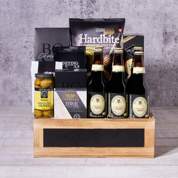 Guinness Beer Gift Basket, beer gifts, gourmet gift baskets, gourmet snacks