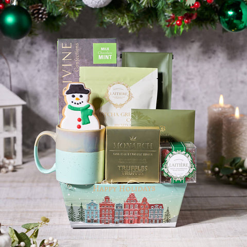 Festive Chocolate Gift Basket, christmas gift, christmas, holiday gift, holiday, gourmet gift, gourmet, coffee gift, coffee