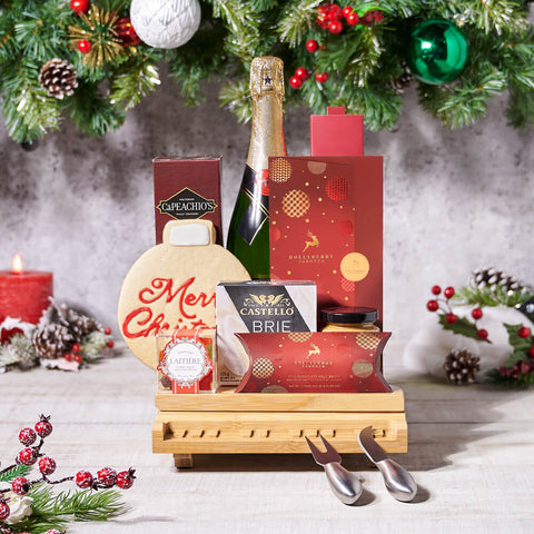 Holiday Champagne & Chocolate Celebration, christmas gift, christmas, holiday gift, holiday, sparkling wine gift, sparkling wine, gourmet gift, gourmet, chocolate gift, chocolate