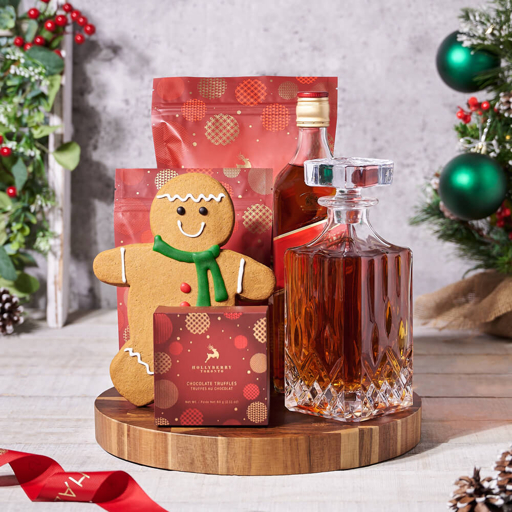 Holiday Liquor &amp; Chocolate Gift Set, liquor gift, liquor, spirits gift, spirits, christmas gift, christmas, holiday gift, holiday, decanter gift, decanter