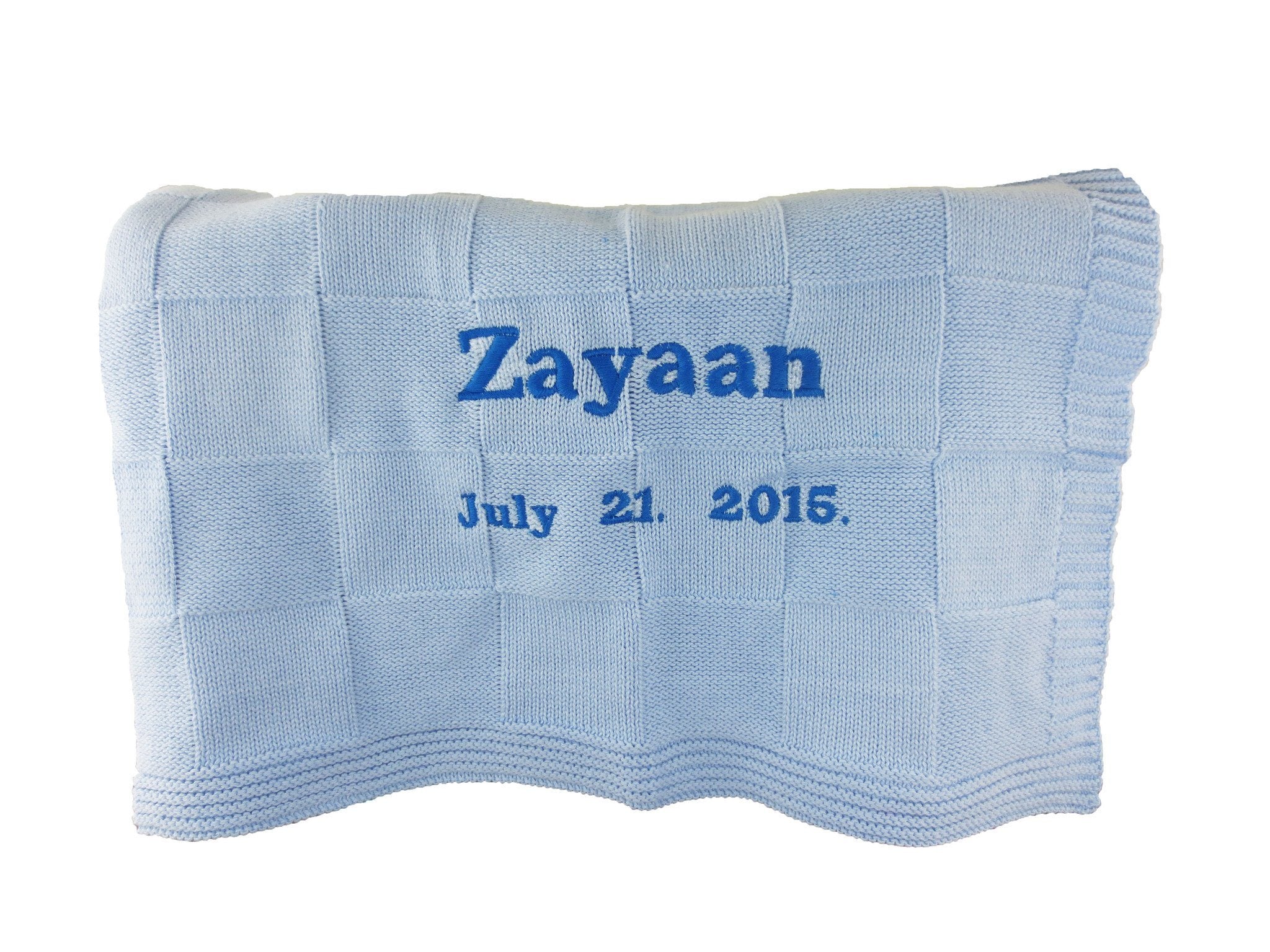 Embroidered Luxury Knitted Blanket - Pink