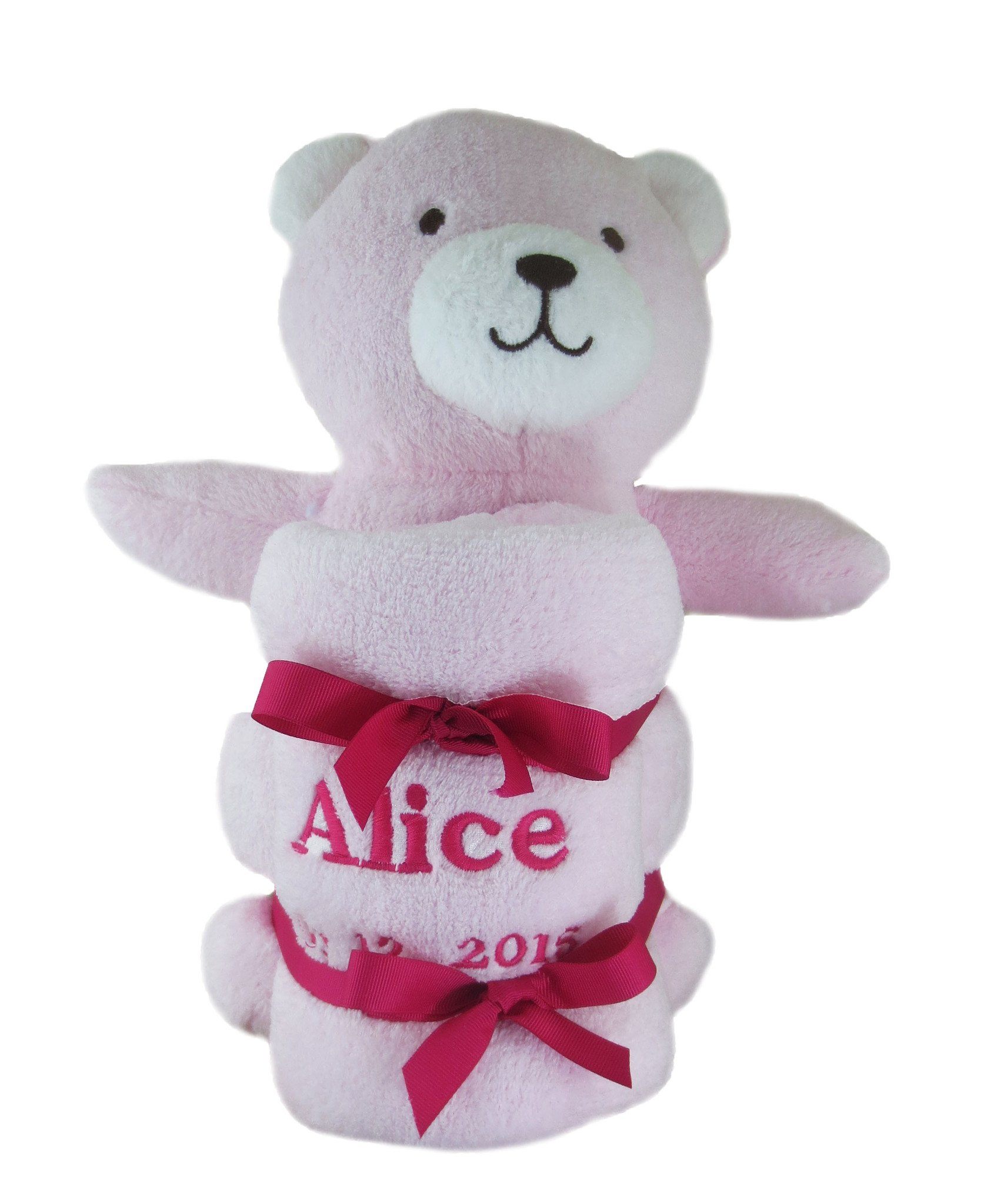Embroidered Luxury Knitted Blanket - Pink