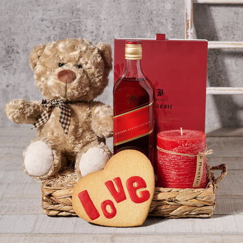Sweet Valentine’s Surprise Gift Basket, Valentine's Day gifts, plush gifts, cookie gifts