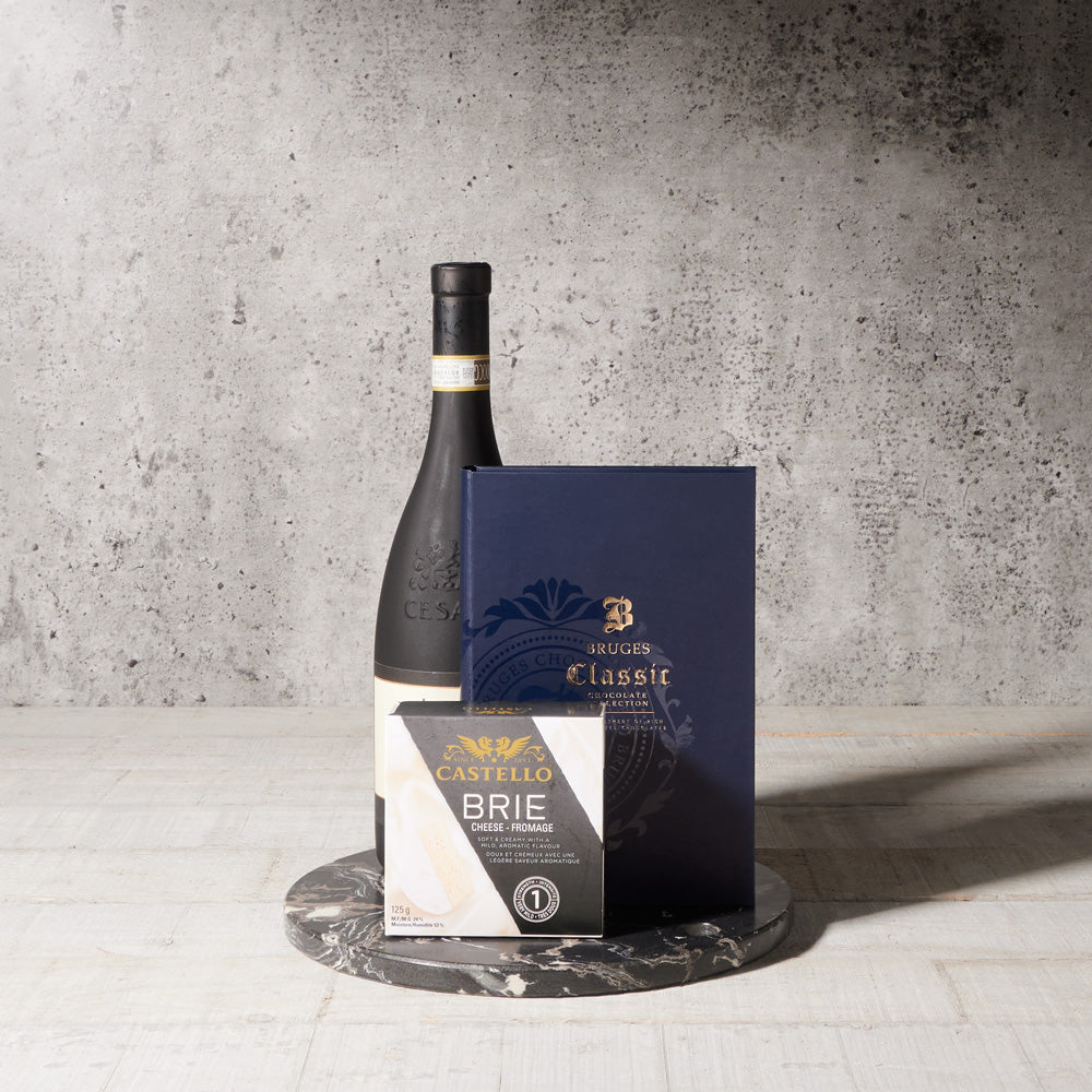 Bruges Book, Cheese, &amp; Wine Gift Set, wine gift baskets, gourmet gifts, gifts, wine pairing